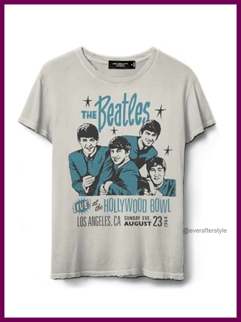 The Beatles Live at Hollywood Bowl Oversized Tee, 100% Cotton